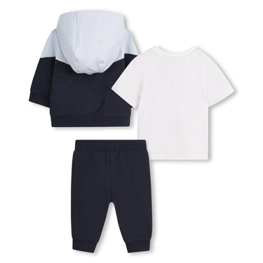 BOSS set de pants con playera para bebe azul marino